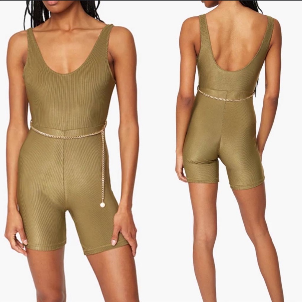 NWT WeWoreWhat Olive Jumpsuit